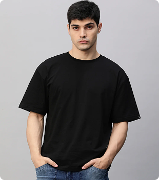 Man in black t-shirt